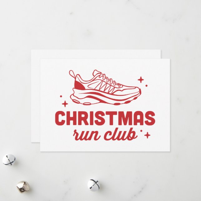 Tarjeta Festiva Christmas run club running group (Anverso/Reverso In Situ)