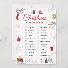 Tarjeta Festiva Christmas Scavenger Hunt Checklist Art
