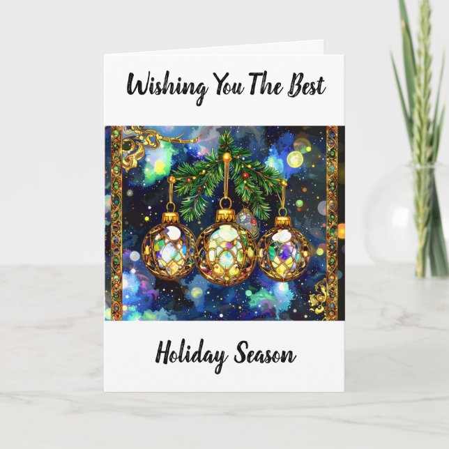 Tarjeta Festiva Christmas Season Greetings Holiday Wishes (Anverso)