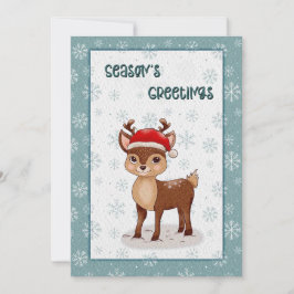 Tarjeta Festiva Christmas Seasons Greetings with a Little Deer