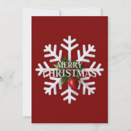 Tarjeta Festiva Christmas Snowflake And Shy Red Berry