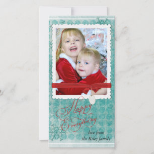 Tarjeta Festiva Christmas snowflake photo frame