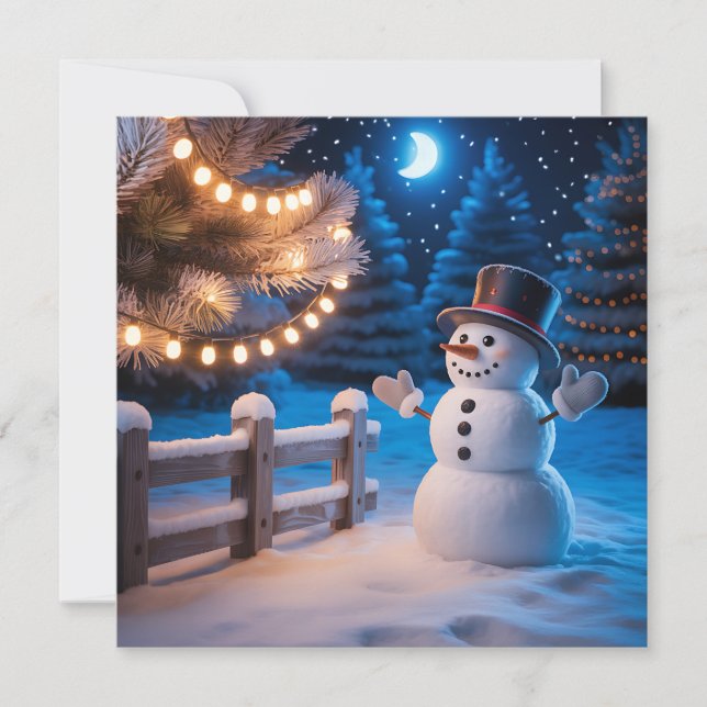 Tarjeta Festiva Christmas Snowman Greeting Card (Anverso)