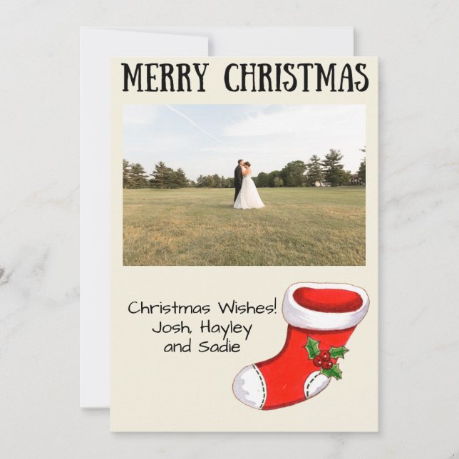 Tarjeta Festiva Christmas Stocking Christmas Photo Card (Anverso)