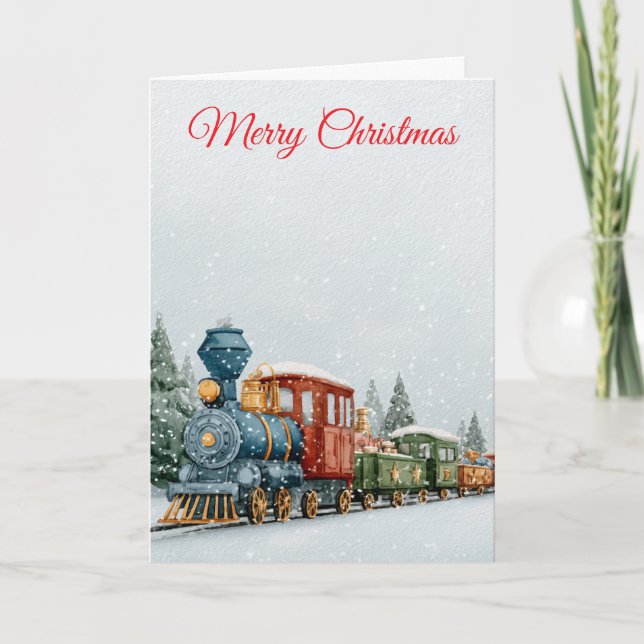 Tarjeta Festiva Christmas train (Anverso)