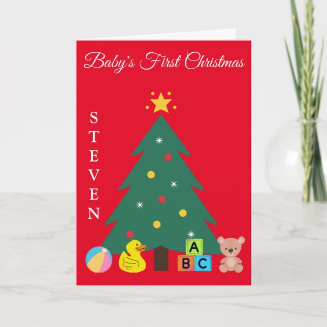 TARJETA FESTIVA CHRISTMAS TREE BABY, PRIMER PERSONALIZADO DE NAVID (Anverso)