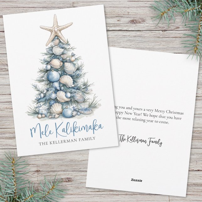 Tarjeta Festiva Christmas Tree Beach Mele Kalikimaka (Christmas Tree Beach Mele Kalikimaka Holiday Card)