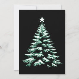 Tarjeta Festiva Christmas Tree Distresed Grunge Green & Black
