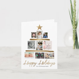 Tarjeta Festiva Christmas tree Family photo Collage and letter
