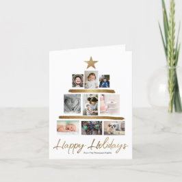 Tarjeta Festiva Christmas tree Family photo Collage and letter