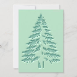Tarjeta Festiva Christmas Tree Faux Embossed Distressed Green