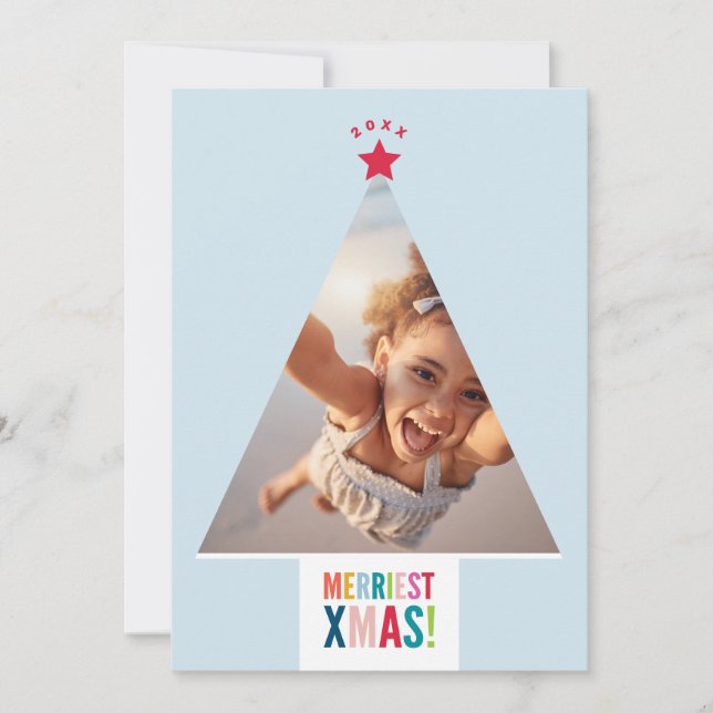 Tarjeta Festiva CHRISTMAS TREE frame festive fun modern minimal (Anverso)