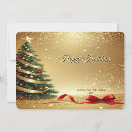 Tarjeta Festiva Christmas Tree Ribbons Holiday Card