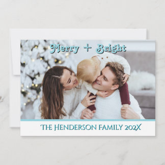 Tarjeta Festiva Christmas Trees 1 Photo Christmas Merry & Bright