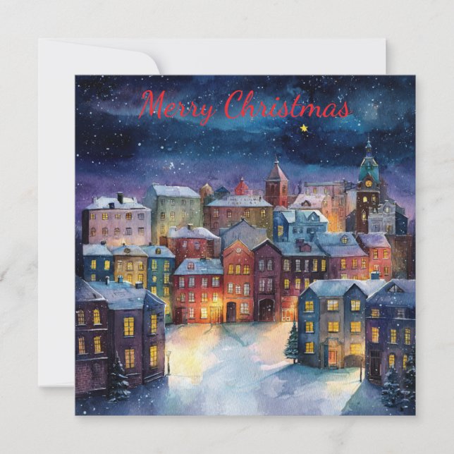 Tarjeta Festiva Christmas Village (Anverso)