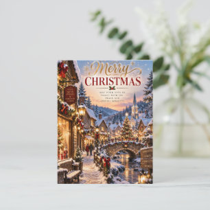 Tarjeta Festiva Christmas Village Greeting Card
