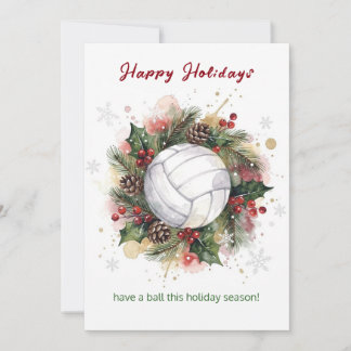 Tarjeta Festiva Christmas Volleyball Holiday Greeting Cards