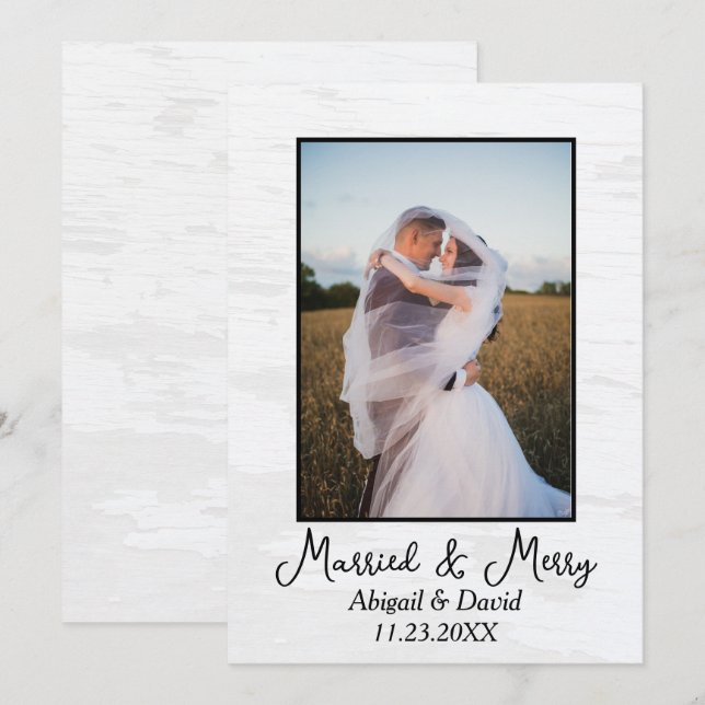 Tarjeta Festiva Christmas Wedding Photo (Anverso / Reverso)