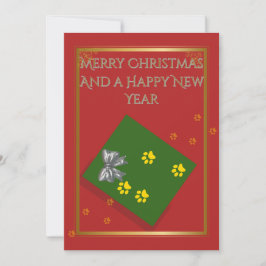 Tarjeta Festiva Christmas Whispers Elegant Gold Flat Holiday Card