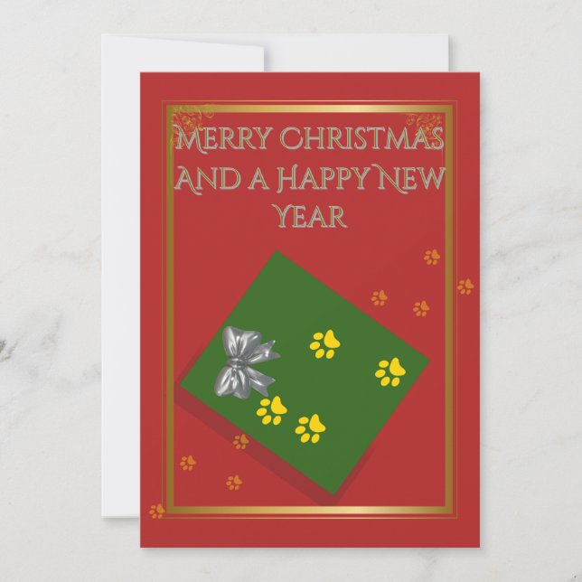 Tarjeta Festiva Christmas Whispers Elegant Gold Flat Holiday Card (Anverso)