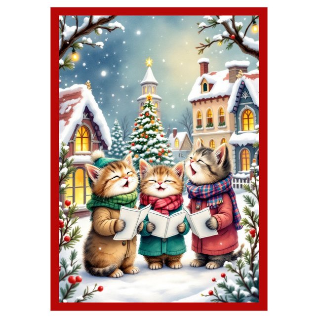 Tarjeta Festiva Christmas with Cats Humorous Christmas (Subido por el creador)