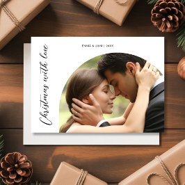Tarjeta Festiva Christmas With Love Couple Photo Card