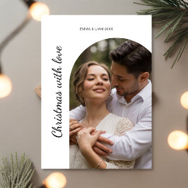Tarjeta Festiva Christmas With Love Personalized Couple Card