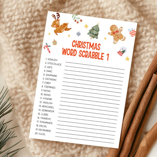 Tarjeta Festiva Christmas Word Scrabble Game (Christmas Party Games )
