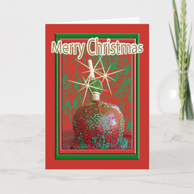 Tarjeta Festiva Christmas Yummy Caramel Apple Photograph (Anverso)