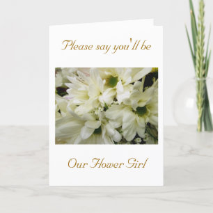 Tarjeta Festiva Chrysanthemum Flower Girl Request Card