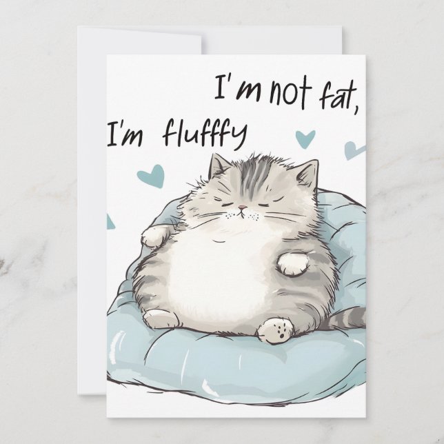 Tarjeta Festiva Chubby Cat Chill Vibes (Anverso)