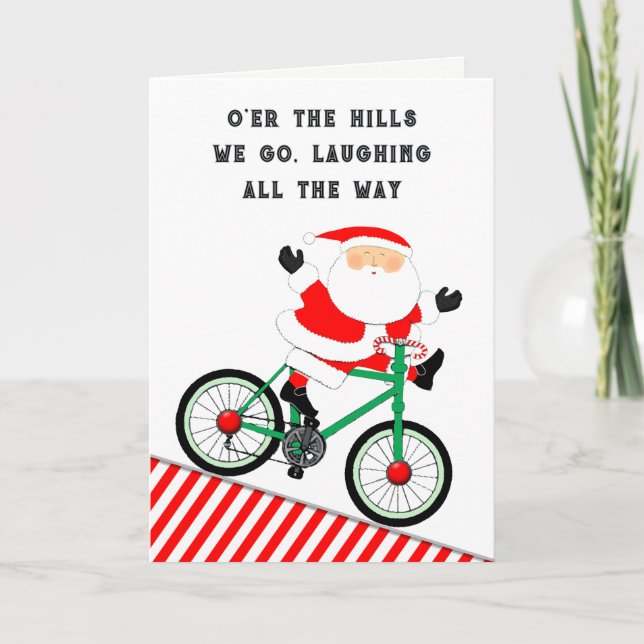 Tarjeta Festiva Cíclica divertida (Anverso)