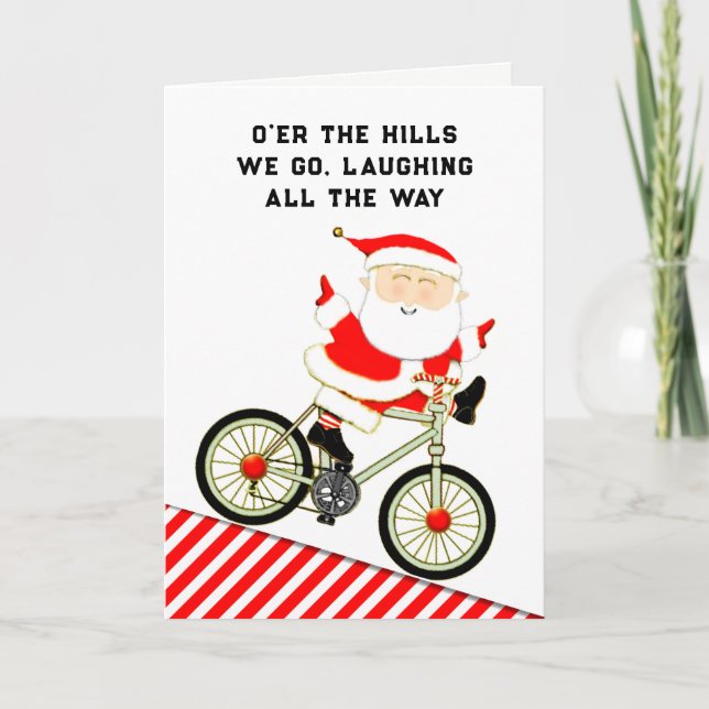Tarjeta Festiva Ciclismo divertido (Anverso)