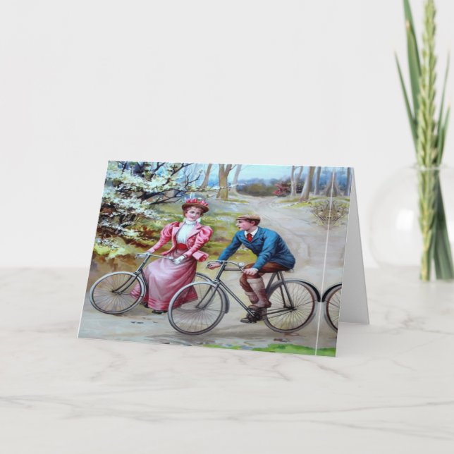 Tarjeta Festiva Ciclistas de época (Anverso)