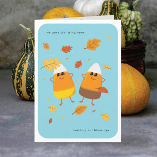 Tarjeta Festiva Cielo Azul   Pareja de Maíz de Caramelo Mixto   Ot