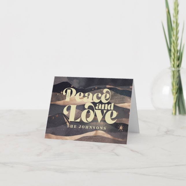 Tarjeta Festiva Cielo invernal estrellado moderno elegante chic (Anverso)