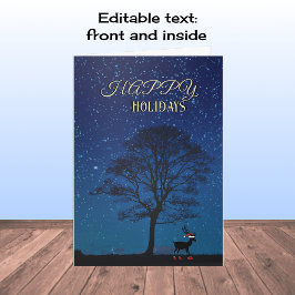 Tarjeta Festiva Cielo nocturno de los feriados felices