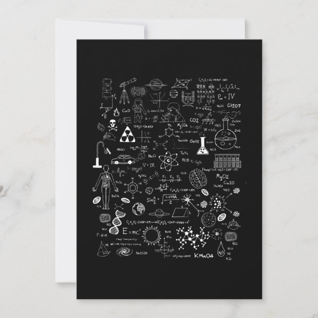 Tarjeta Festiva Ciencia Física Matemática Química Biología Astrono (Anverso)
