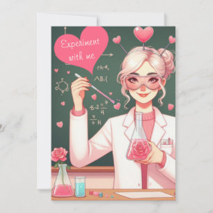 Tarjeta Festiva Científico adorable del día de San Valentín