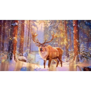 Tarjeta Festiva Ciervo al Corazón de Santa - Reno