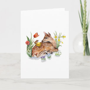 Tarjeta Festiva Ciervo de primavera