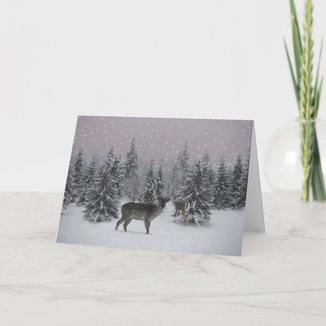 Tarjeta Festiva Ciervos (Anverso)