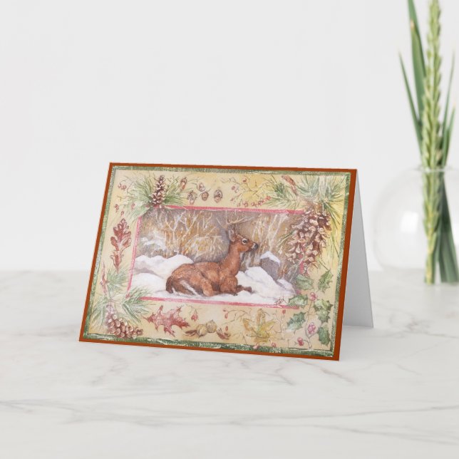 TARJETA FESTIVA CIERVOS DEL INVIERNO (Anverso)