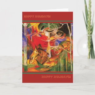 Tarjeta Festiva Ciervos en el bosque por Franz Marc (Felices Fiest