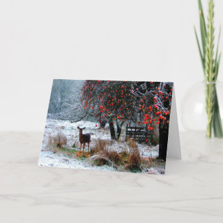 Tarjeta Festiva Ciervos en invierno