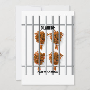 Tarjeta Festiva Cilantro: Flavor Criminal - Gracioso Anti-Cilantro