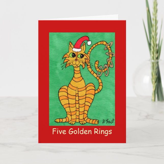Tarjeta Festiva Cinco anillos de oro (Anverso)