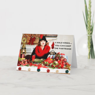 Tarjeta Festiva "Cinco anillos de oro… usted puede guardar la