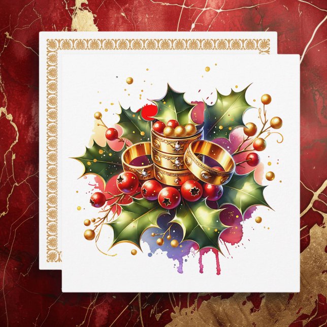 Tarjeta Festiva Cinco anillos dorados | Doce días de Navidades (Subido por el creador)