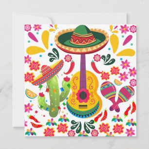 Tarjeta Festiva Cinco de guitarra